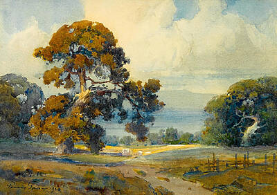Car Design Icons - Percy Gray 1869 1952 Oaks on a hillside by Artistic Rifki