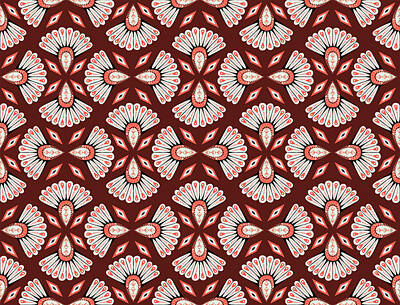 Floral Drawings Rights Managed Images - Perfect geometric pattern. Vintage style Royalty-Free Image by Julien