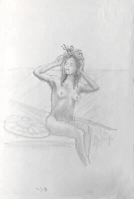 Impressionism Drawings - Persephone  by David Zimmerman