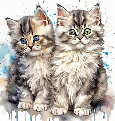 Frank Sinatra - Persian Kittens Family Pets Cute Kitten by Rhys Jacobson