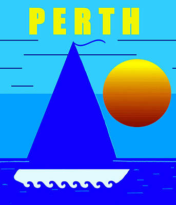 Beach Mixed Media - Perth sailing by David Lee Thompson