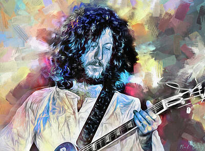Musician Mixed Media - Peter Green Blues Guitar by Mal Bray