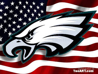 College Town - Philadelphia Eagles Usa Flag Art by Teo Alfonso