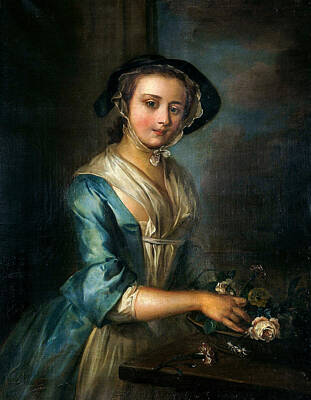 Fall Pumpkins - Philip Mercier Berlin 1689 1760 London A young woman arranging flowers Allegory of Smell by Artistic Rifki