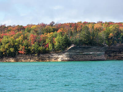 Vintage Porsche Rights Managed Images - Pictured Rocks Autumn Royalty-Free Image by Linda Kerkau