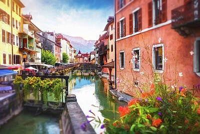 Barnyard Animals - Picturesque Canals of Old Annecy France  by Carol Japp