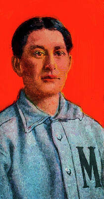Athletes Paintings - Piedmont Stoney McGlynn Baseball Game Cards Oil Painting  by Celestial Images