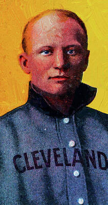 Baseball Royalty-Free and Rights-Managed Images - Piedmont Terry Turner Baseball Game Cards Oil Painting  by Celestial Images