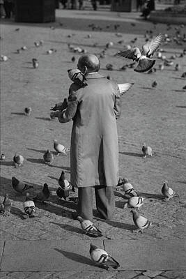 Abstract Dining - Pigeon Man, Madrid Spain 1992  by Michael Chiabaudo