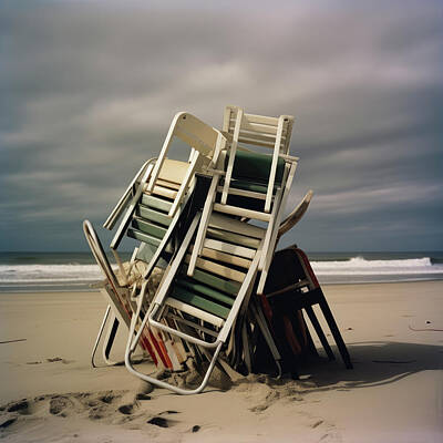 Still Life Digital Art - Pile of Vintage Beach Furniture by YoPedro