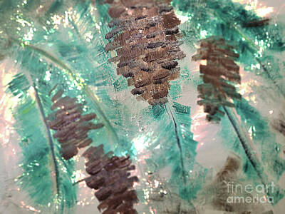 Roses Mixed Media Royalty Free Images - Pine Tree with Lights Royalty-Free Image by Rose Elaine
