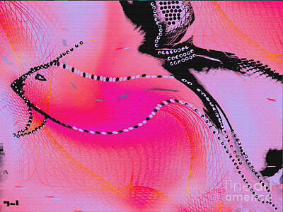 Impressionism Digital Art Rights Managed Images - Pink Fishnet Royalty-Free Image by Yul Olaivar