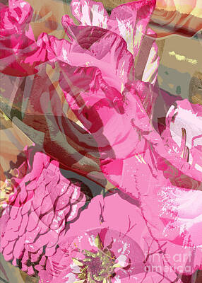 Abstract Flowers Photos - Pink Flowers Abstract by Carol Groenen