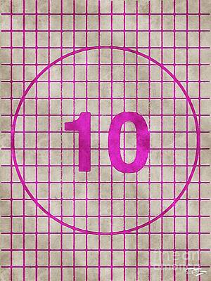 Football Royalty Free Images - Pink Number 10 within a Ball Shape with a Backdrop that resembles a Football Net 4 Royalty-Free Image by Douglas Brown