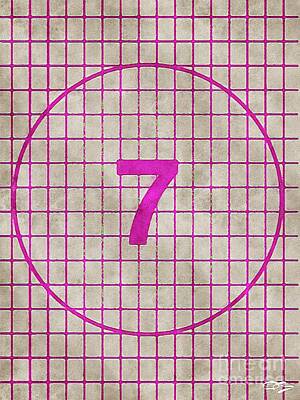 Football Royalty Free Images - Pink Number 7 within a Ball Shape with a Backdrop that resembles a Football Net 4 Royalty-Free Image by Douglas Brown