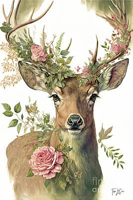 Roses Royalty-Free and Rights-Managed Images - Pink Rose Buck by Tina LeCour