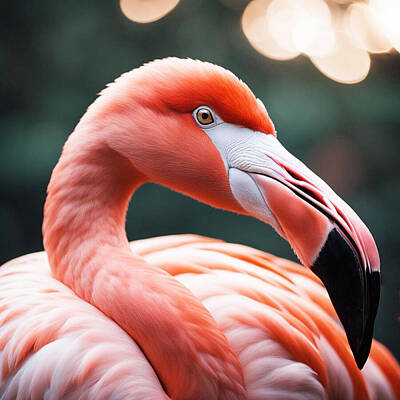 Birds Royalty Free Images - Pinkish Flamingo Royalty-Free Image by Cathy Harper
