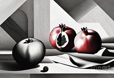 Impressionism Mixed Media - Pomegranate Blend by Tanga Lewis