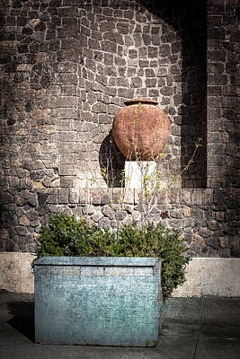 Clouds Royalty Free Images - Pompeii-Courtyard in Pompeii cl Royalty-Free Image by Judy Wolinsky