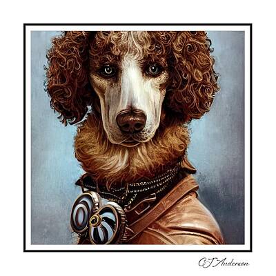 Steampunk Rights Managed Images - Poodle Steampunk Couture Royalty-Free Image by CJ Anderson