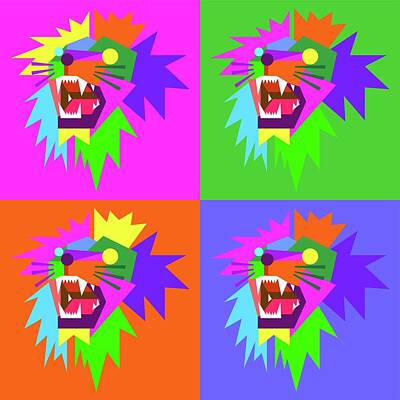 Royalty-Free and Rights-Managed Images - Pop Art Lion Geometric WPAP Style by Ahmad Nusyirwan