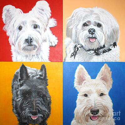 Portraits Paintings - Popeye, Butch, Brutus and Sir Wellington by Misha Ambrosia