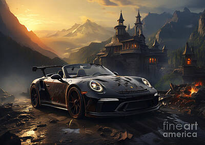 Fantasy Mixed Media - Porsche 911 Speedster fantasy concept by Destiney Sullivan