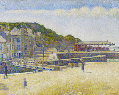 Impressionism Royalty-Free and Rights-Managed Images - Port-en-Bessin by Georges Seurat by Mango Art