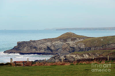 Terri Waters Royalty-Free and Rights-Managed Images - Porth Island to Trevose Lighthouse by Terri Waters