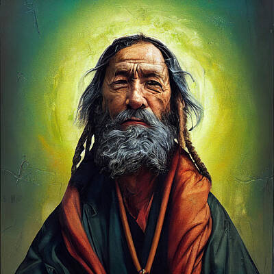 Portraits Royalty-Free and Rights-Managed Images - Portrait  Holy  nomadic  priest  style  of  Atompunk    ff990d2f  f60f  645a23  ac043b  6450feff7fe3 by Celestial Images