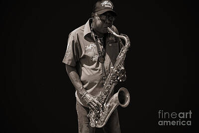 Jazz Photo Royalty Free Images - Portrait of a jazz musician playing saxophone Royalty-Free Image by Bratislav Braca Stefanovic