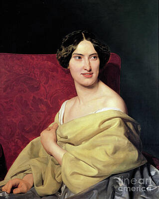 City Scenes Paintings - Portrait of Anna Bayer - Ferdinand Georg Waldmuller by Sad Hill - Bizarre Los Angeles Archive