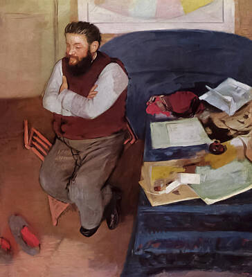 Portraits Paintings - Portrait of Diego Martelli by Edgar Degas by Mango Art