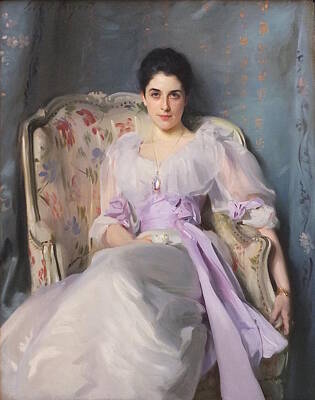 Recently Sold - Portraits Paintings - Portrait of Lady Agnew of Lochnaw by John Singer Sargent by John Singer Sargent