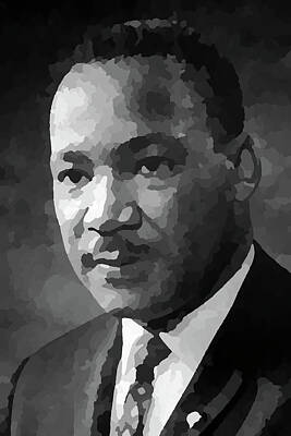 Portraits Mixed Media - Portrait of Martin Luther King Jr. by Jon Baran