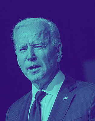 Politicians Digital Art Royalty Free Images - Portrait of President Joe Biden 1 Royalty-Free Image by Celestial Images