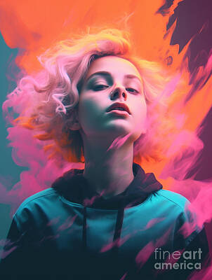 Surrealism Royalty Free Images - Portrait  of  Ross  Tran    Surreal  Cinematic  Minima     by Asar Studios Royalty-Free Image by Celestial Images