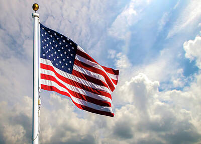 Cities Royalty-Free and Rights-Managed Images - Portrait of The United States of America Flag by Bob Orsillo