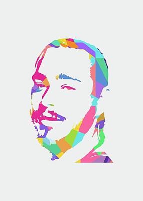 Celebrities Royalty-Free and Rights-Managed Images - Post Malone POP ART by Ahmad Nusyirwan