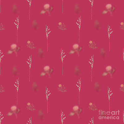Reptiles Royalty Free Images - Powdery Alligator Flag Botanical Seamless Pattern in Viva Magenta n.1902 Royalty-Free Image by Holy Rock Design