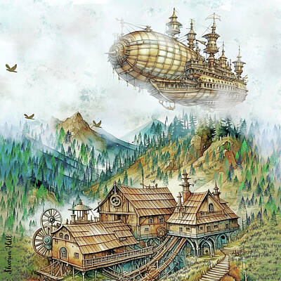 Steampunk Royalty Free Images - Prepare For Landing Royalty-Free Image by Boomer Hill
