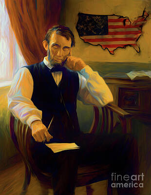 Politicians Rights Managed Images - President Abraham Lincoln kk21a Royalty-Free Image by Gull G