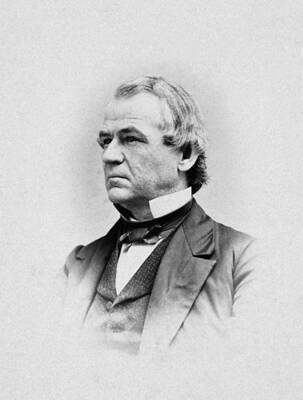 Portraits Photos - President Andrew Johnson Portrait - Circa 1870 by War Is Hell Store