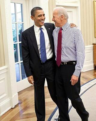 Politicians Digital Art - President Barack Obama Vice President Joe Biden by Celestial Images