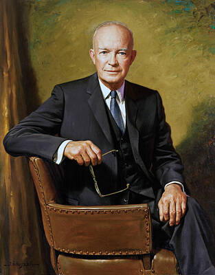 Celebrities Royalty Free Images - President Dwight Eisenhower Painting Royalty-Free Image by War Is Hell Store