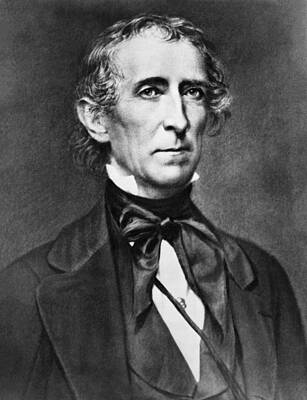 Politicians Drawings Rights Managed Images - President John Tyler Portrait - Circa 1860 Royalty-Free Image by War Is Hell Store