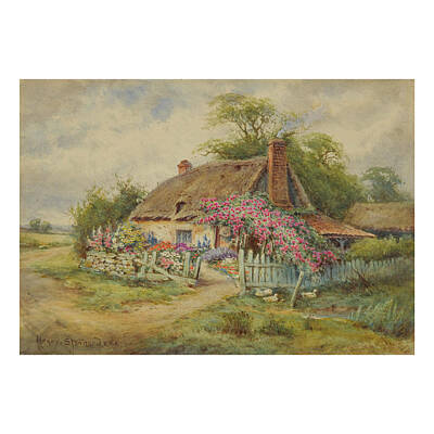 Music Royalty-Free and Rights-Managed Images - Property of a New York Private Collector HENRY STANNARD R.B.A British 1844-1920 THE OLD HOMESTEAD by Arpina Shop