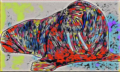 Urban Abstracts Rights Managed Images - Psychedelic Walrus Royalty-Free Image by Anthony Dalton