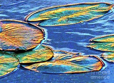 Cactus Royalty Free Images - Psychedelic Waterlily Pads Abstract 300 Royalty-Free Image by Sharon Williams Eng