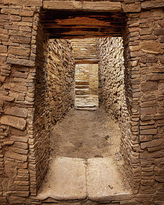 Abstract Landscape Photos - Pueblo Bonito Hallway - Chaco Culture - Vertical by Alex Mironyuk